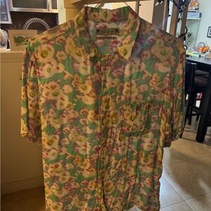 Allsaints Floral Short-Sleeve Button-Up Shirt
